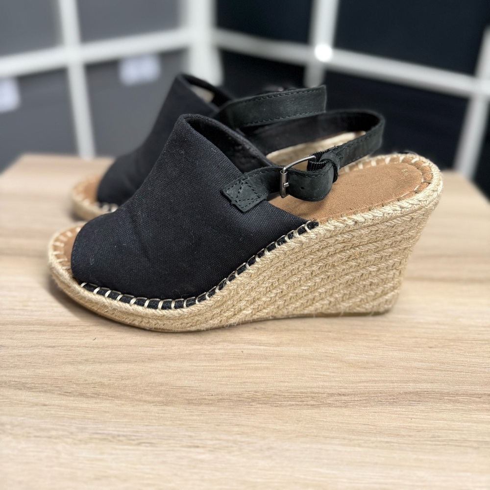 Toms Espadrille Slingback Monica Wedge Canvas Sandal - Picture 3 of 9